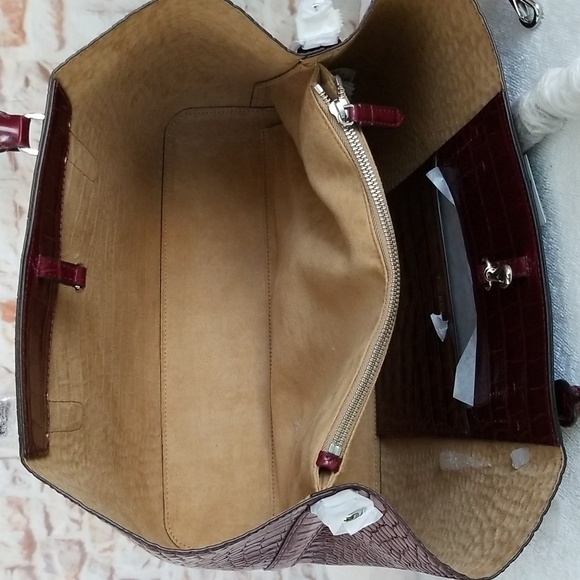 New Ralph Lauren Marcy Embossed Leather Satchel - Picture 10 of 11